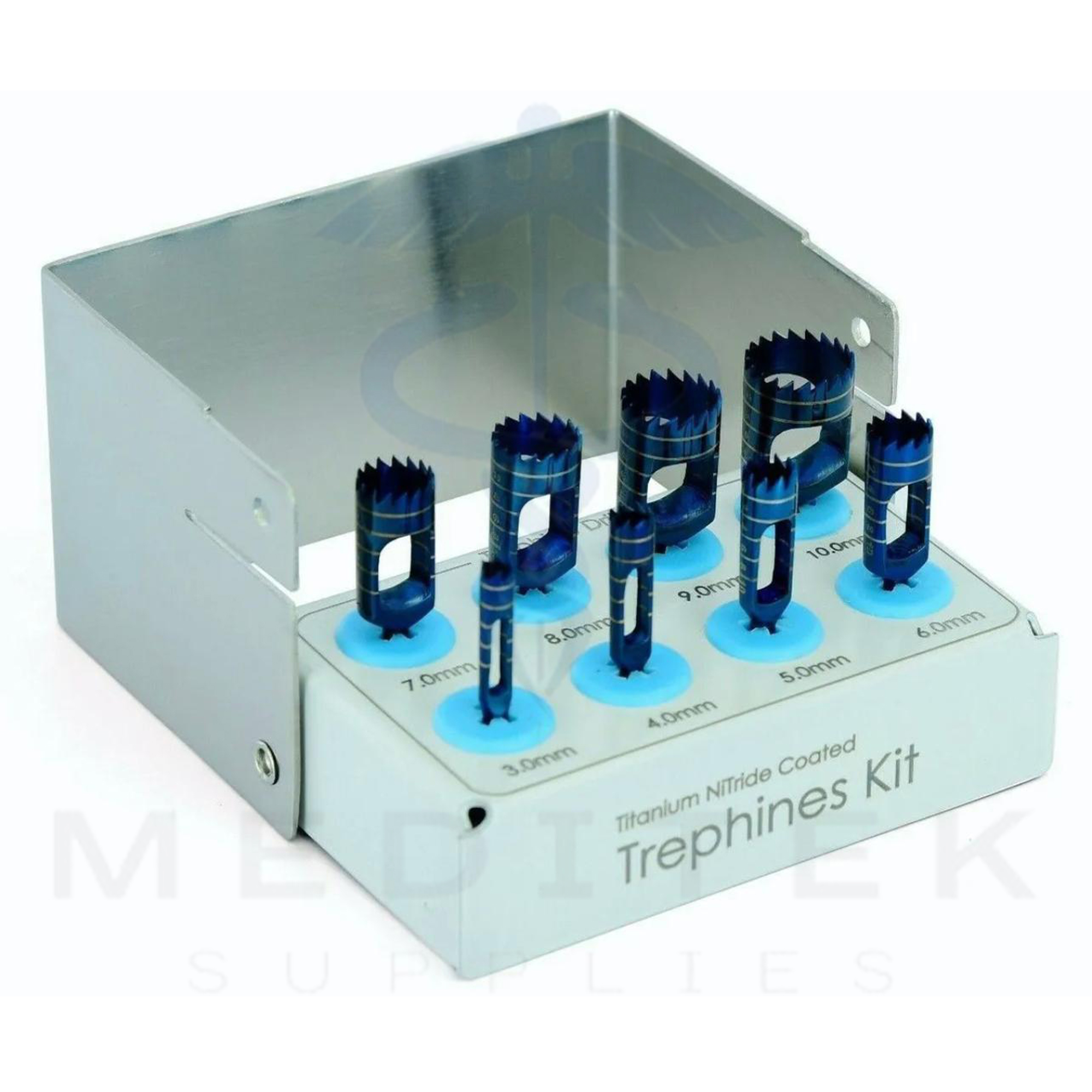 8pcs Titanium Coated Dental Trephine Kit – Bone Cutting Burs 3mm–10mm CE - Image 2