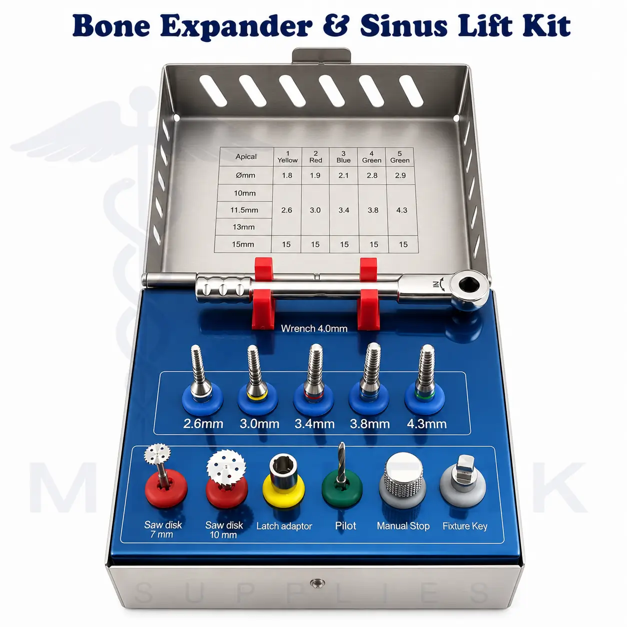 Surgical Bone Expander Kit – Saw Disks for Dental Implant & Sinus Lifting Oral Surgery CE - Image 2