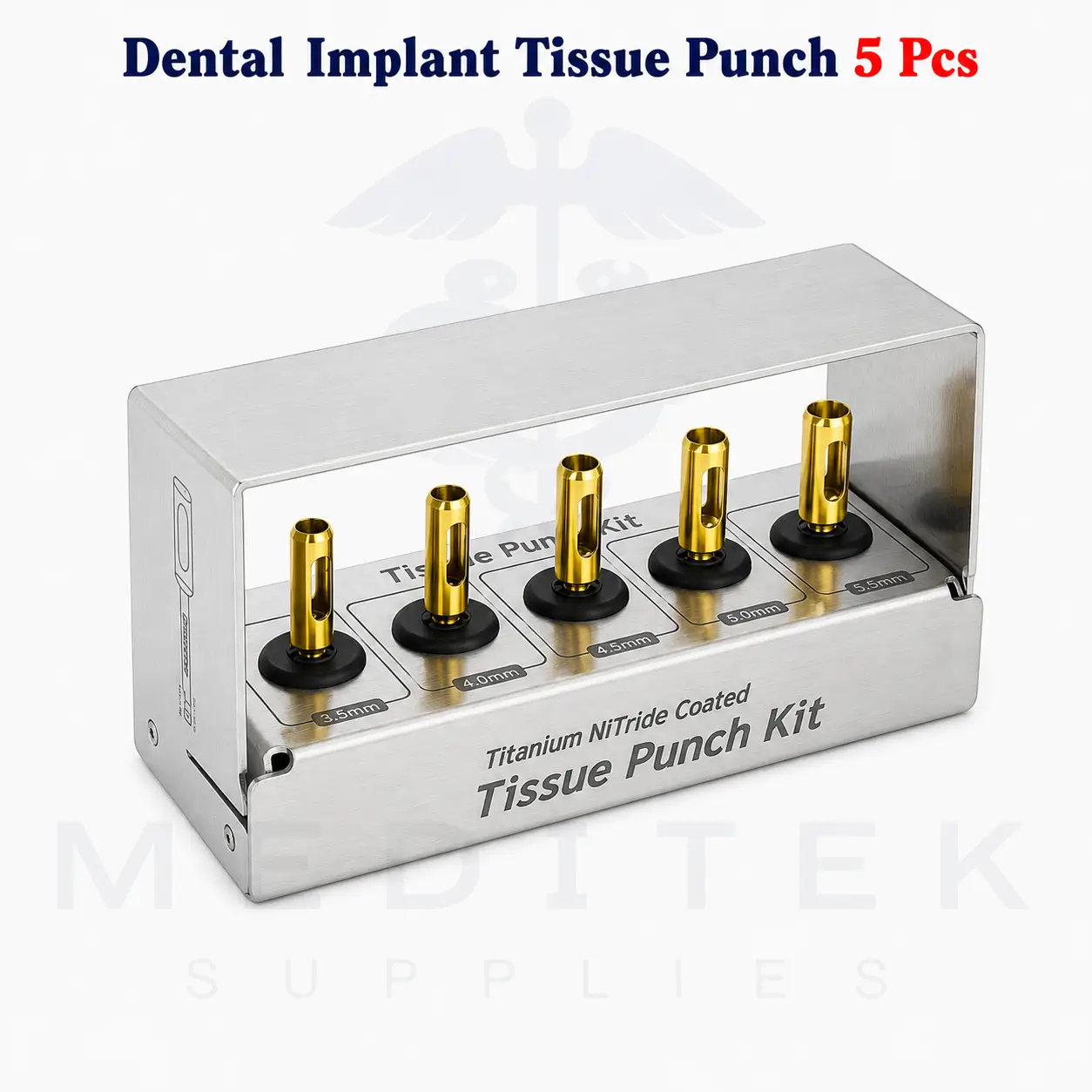 5pcs Dental Implant Tissue Punch Kit 3.5mm–5.5mm