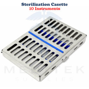Dental Surgical Instrument Sterilization Cassette Tray – Holds 10 Instruments – Stainless Steel CE