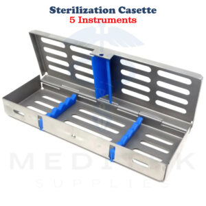 Dental Surgical Instrument Sterilization Cassette Tray 5 Instruments Stainless Steel CE