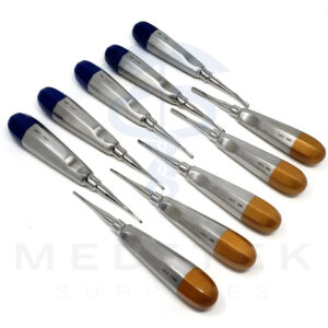 10 Pcs Luxating Elevators Set Straight 1.5–5mm Blue & Gold – Dental Extraction CE