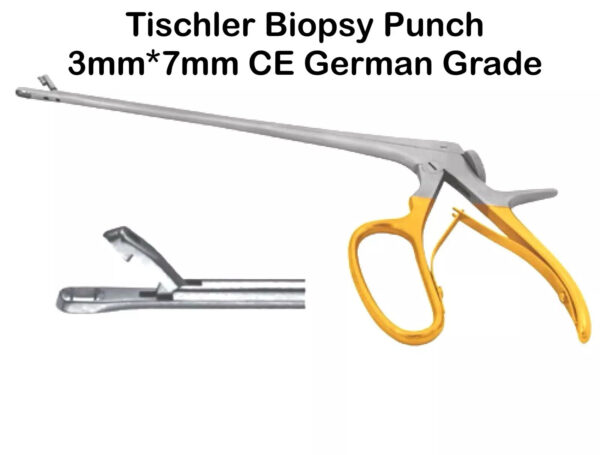 Tischler-Morgan Biopsy Forceps 3mmx7mm Bite 23cm Gold Handle Gynecology Surgical
