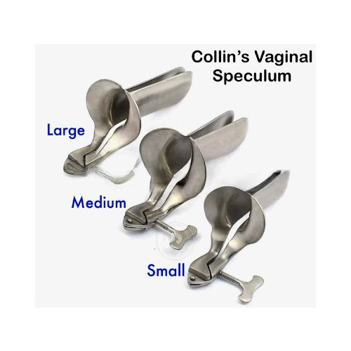 3 Pcs Collin Vaginal Speculum Small/Medium/Large OB/GYN Surgical German OR Grade