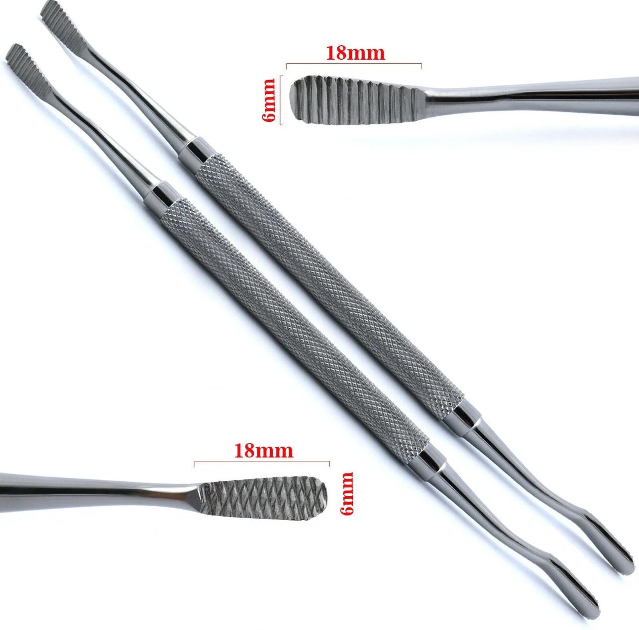 2 Dental Bone File Miller Cross Cut Straight Dental Instrument CE 18mm/6mm - Image 2