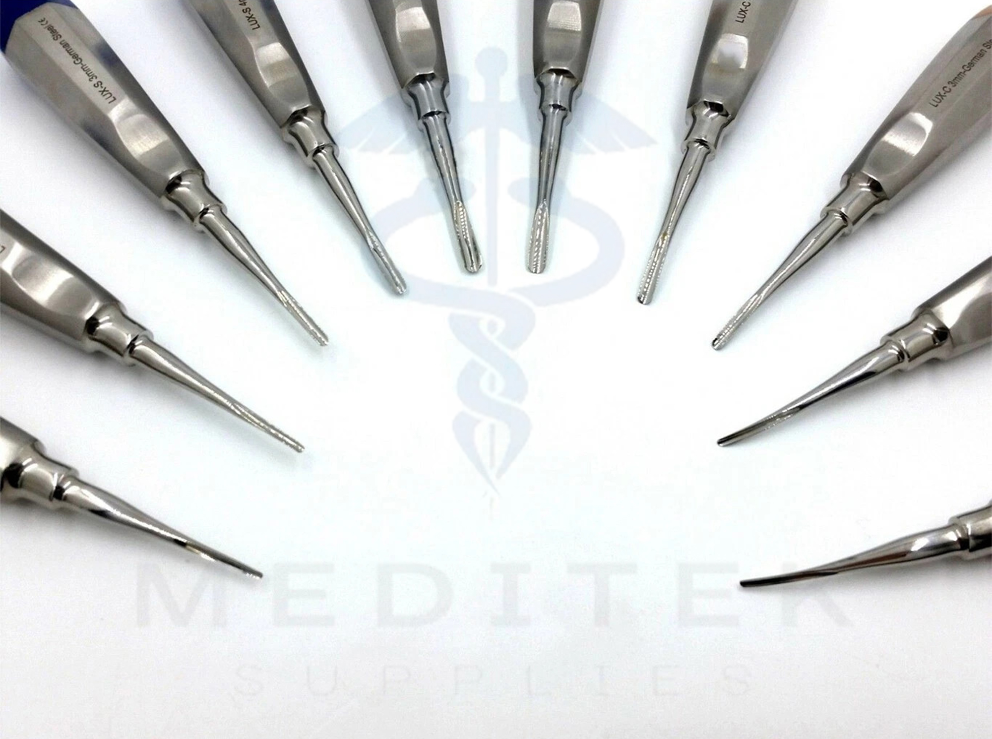 10 Pcs Luxating Elevators Set Straight 1.5–5mm Blue & Gold – Dental Extraction CE - Image 3