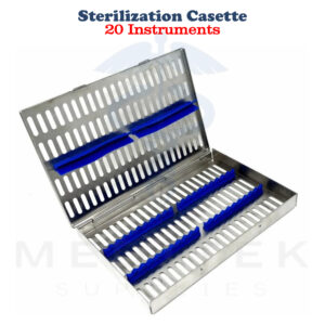 German Dental Autoclave Sterilization Cassette Rack – Holds 20 Instruments – Stainless Steel CE