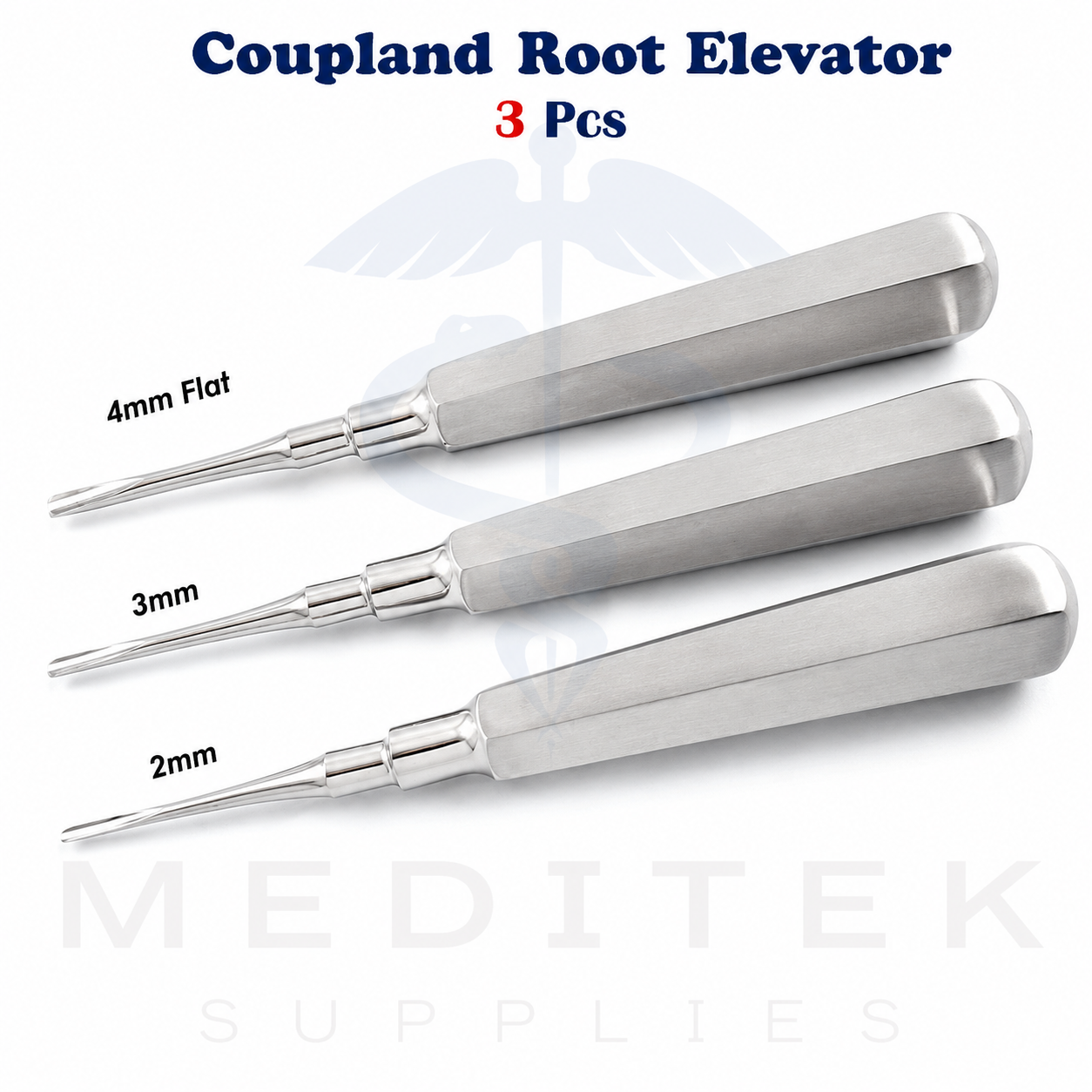 3 Pcs Coupland Dental Root Elevators Set 2mm 3mm 4mm – PDL Luxating CE - Image 2