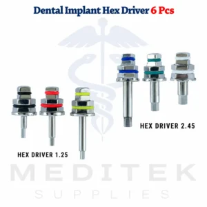 6Pc Dental Implant Hex Driver Set – 1.25mm & 2.42mm