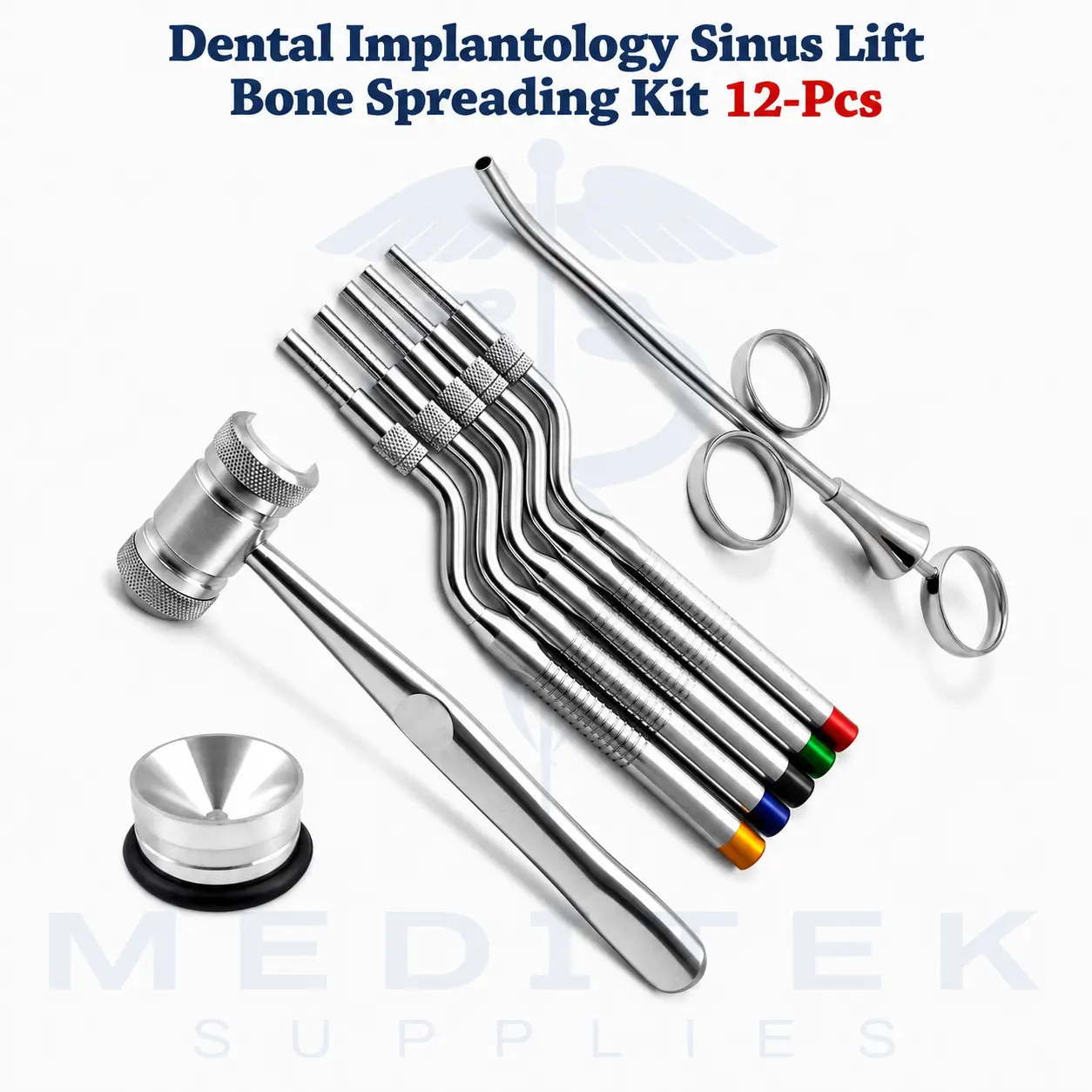 Dental Implantology Sinus Lift Bone Spreading Kit 12-Piece Surgical Instrument Set - Image 3