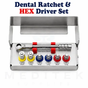 6.35mm Hex Dental Ratchet & Hand Driver Set with Bur Holder