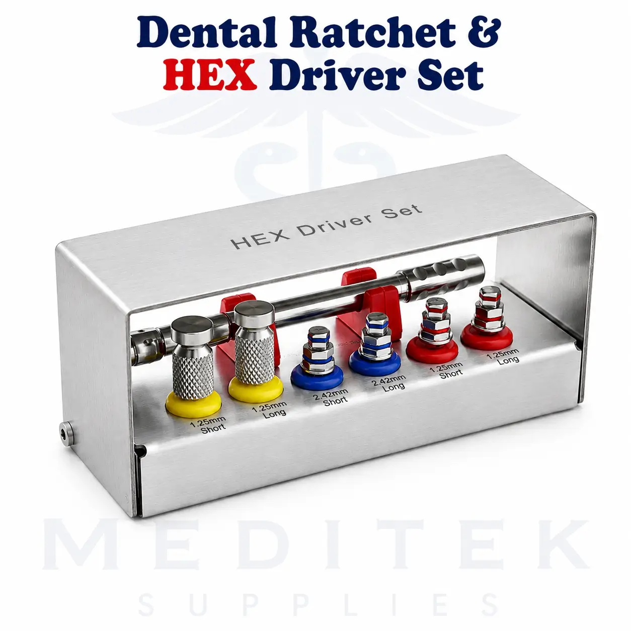 6.35mm Hex Dental Ratchet & Hand Driver Set with Bur Holder - Image 3