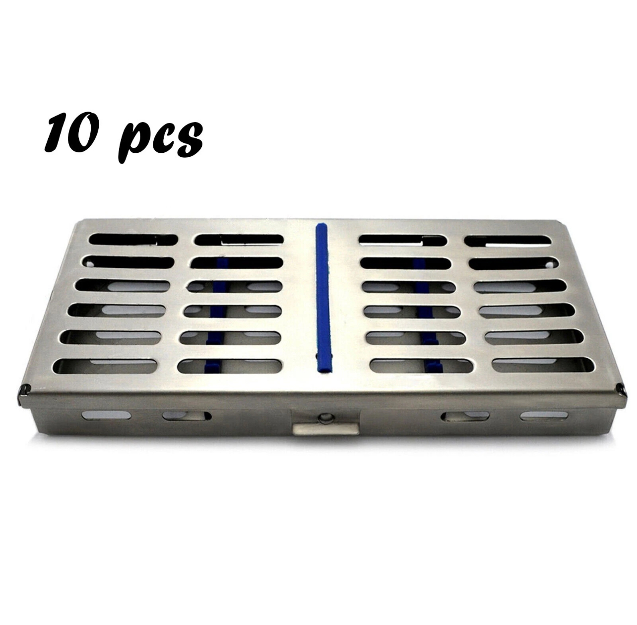 German Stainless Steel Dental Autoclave Cassette Box - Holds 7 Instruments, Detachable Lid, Sterilization Tray
