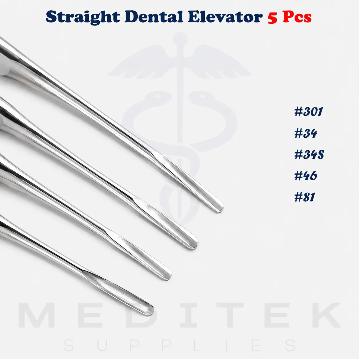 5Pcs Straight Dental Surgery Elevator Set - Image 2