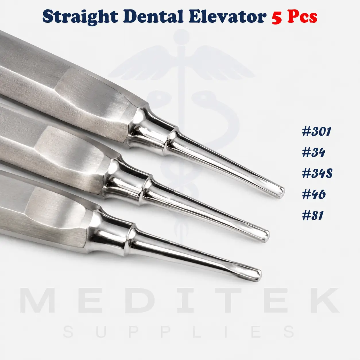 5Pcs Straight Dental Surgery Elevator Set - Image 3