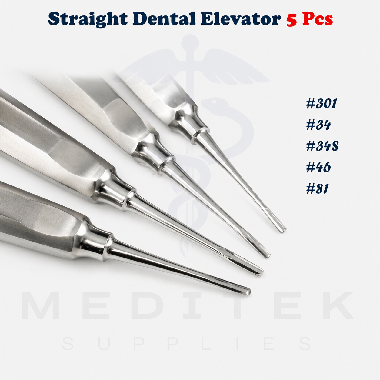 5Pcs Straight Dental Surgery Elevator Set