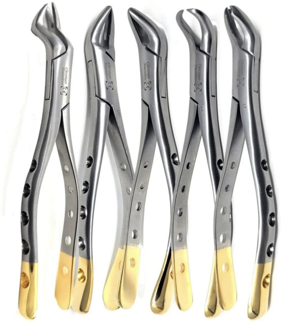 SET OF 5 GERMAN DENTAL TOOTH EXTRACTING EXTRACTION FORCEPS DENTAL INSTRUMENTS