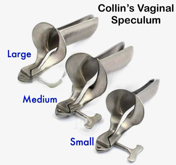 3 Pcs Collin Vaginal Speculum Small/Medium/Large OB/GYN Surgical German OR Grade