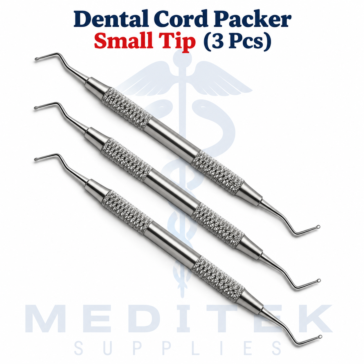 3 PCs Dental Cord Packer Small Tip Gingival Atraumatic Retraction Instruments