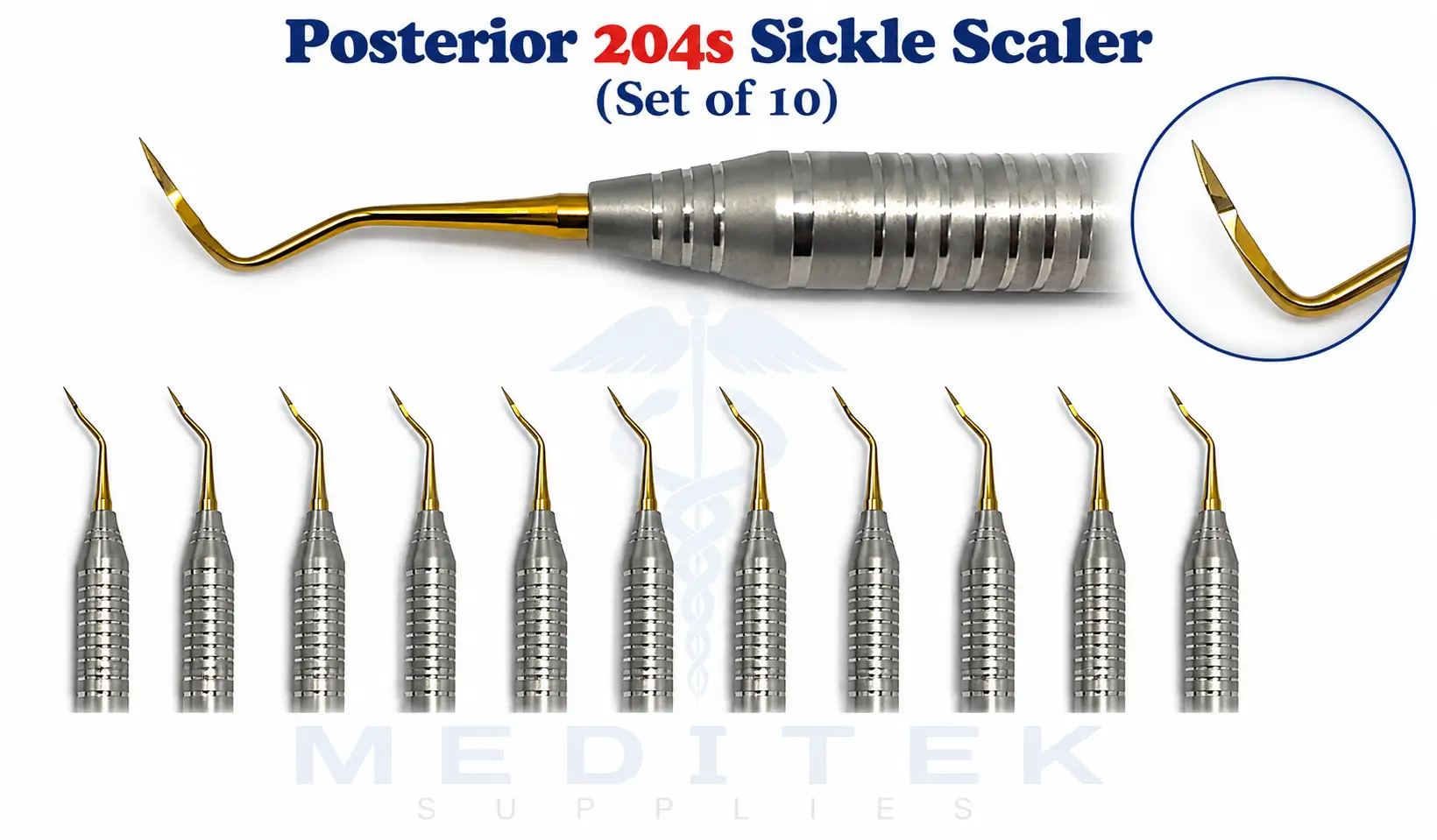 10 PCs Dental Scaler Posterior Sickle #204S Instruments - Image 2