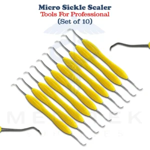 10 Periodontal Micro Sickle Scaler Dental Instruments Silicone Ergonomic
