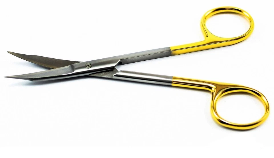 Surgical Goldman Fox Scissors Curved TC 13cm Tungsten Carbide Tissue Suture Cut - Image 7