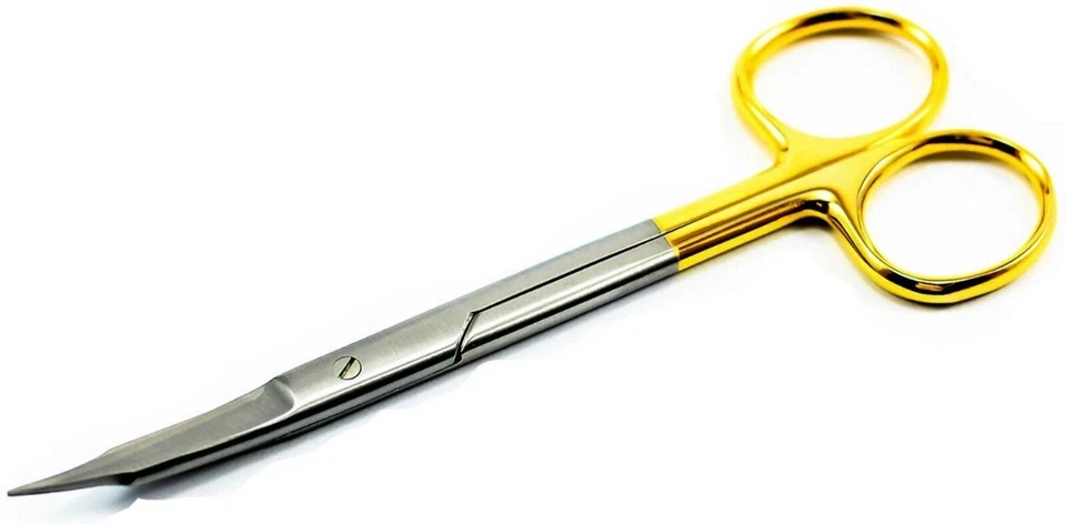 Surgical Goldman Fox Scissors Curved TC 13cm Tungsten Carbide Tissue Suture Cut - Image 6