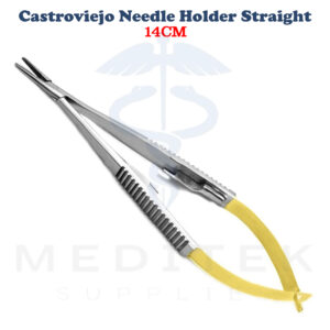 TC Castroviejo Needle Holder Forceps 14cm Straight TC Surgical