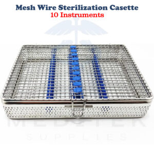 Dental Surgical Cassette Sterilization Mesh Tray – 10 Pcs Instrument Rack Stainless Steel CE