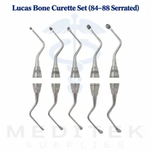 Lucas Bone Curette Set 84–88 Serrated – Dental Surgical Instruments CE
