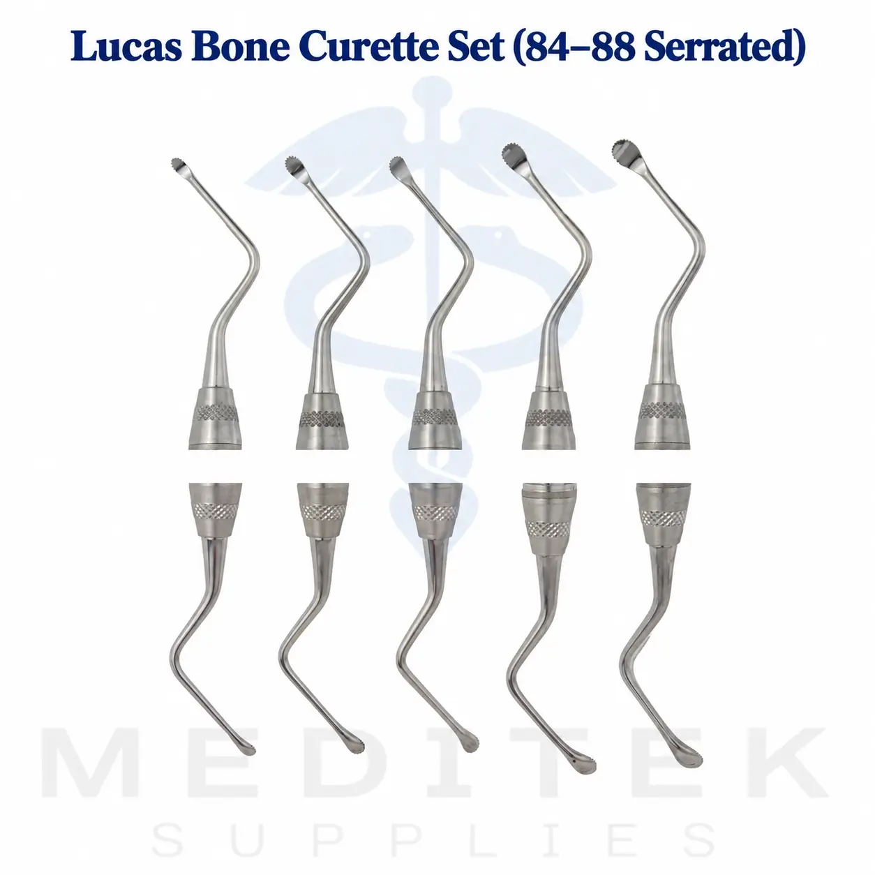 Lucas Bone Curette Set 84–88 Serrated – Dental Surgical Instruments CE