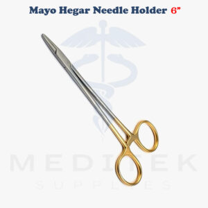 TC Mayo-Hegar Needle Holder 6 Inch Straight Serrated Jaws