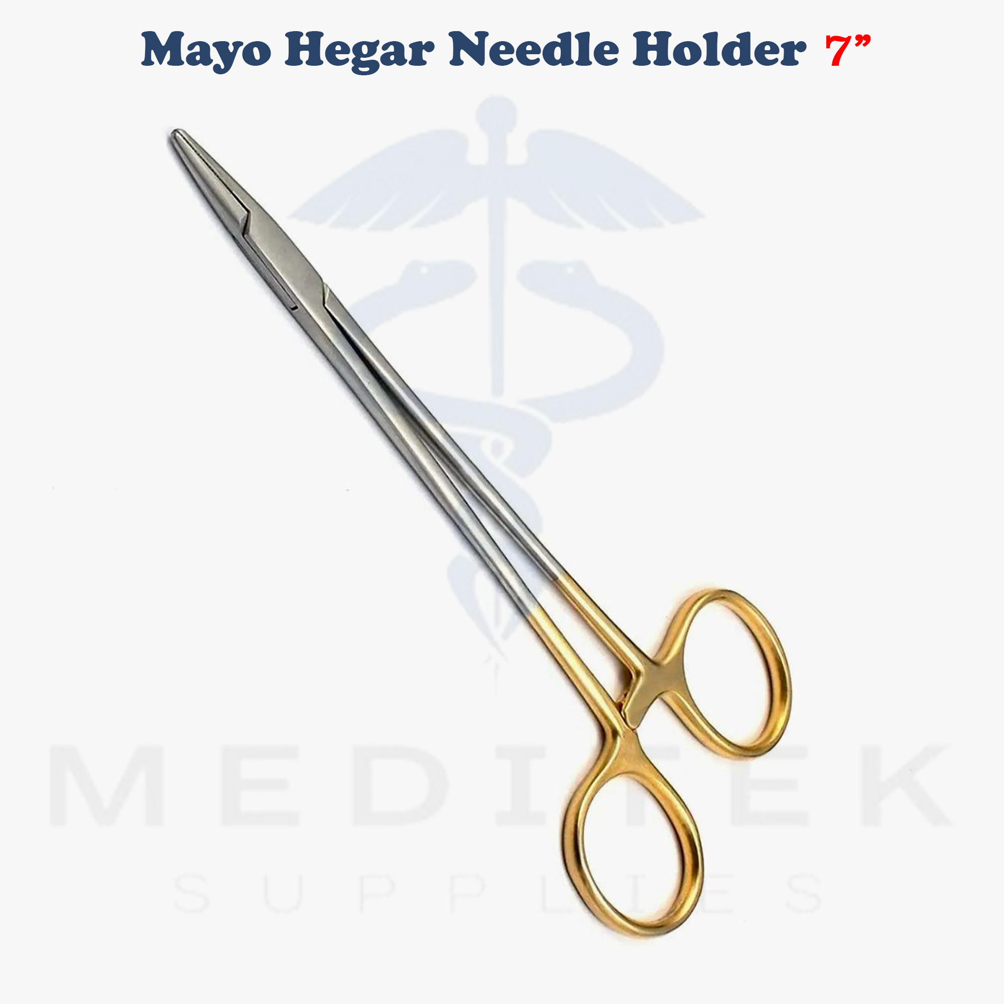 TC Mayo-Hegar Needle Holder 7 Inch Straight Serrated Jaws