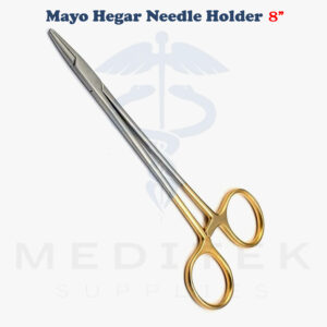 TC Mayo-Hegar Needle Holder 8 Inch Straight Serrated Jaws