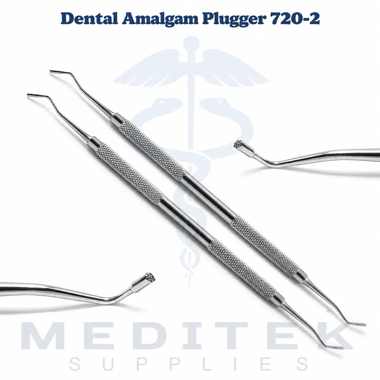 Dental Amalgam Plugger 720-2 Serrated Double Ended Composite Filling Instrument